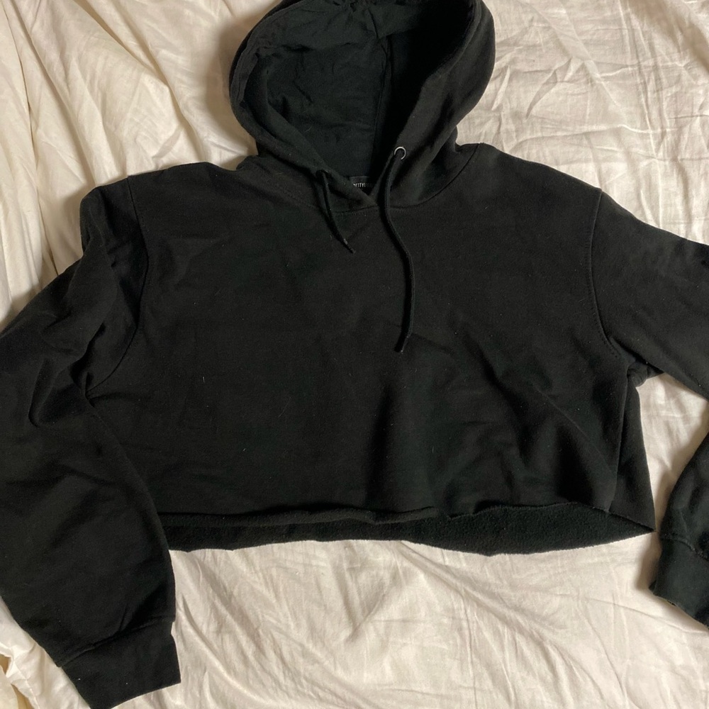 Pretty Little Things Black Cropped Hoodie